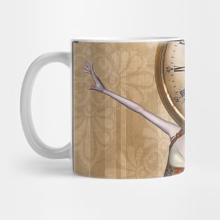 Cute little steampunk girl with clocks and gears Mug